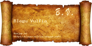 Blegu Vulfia névjegykártya